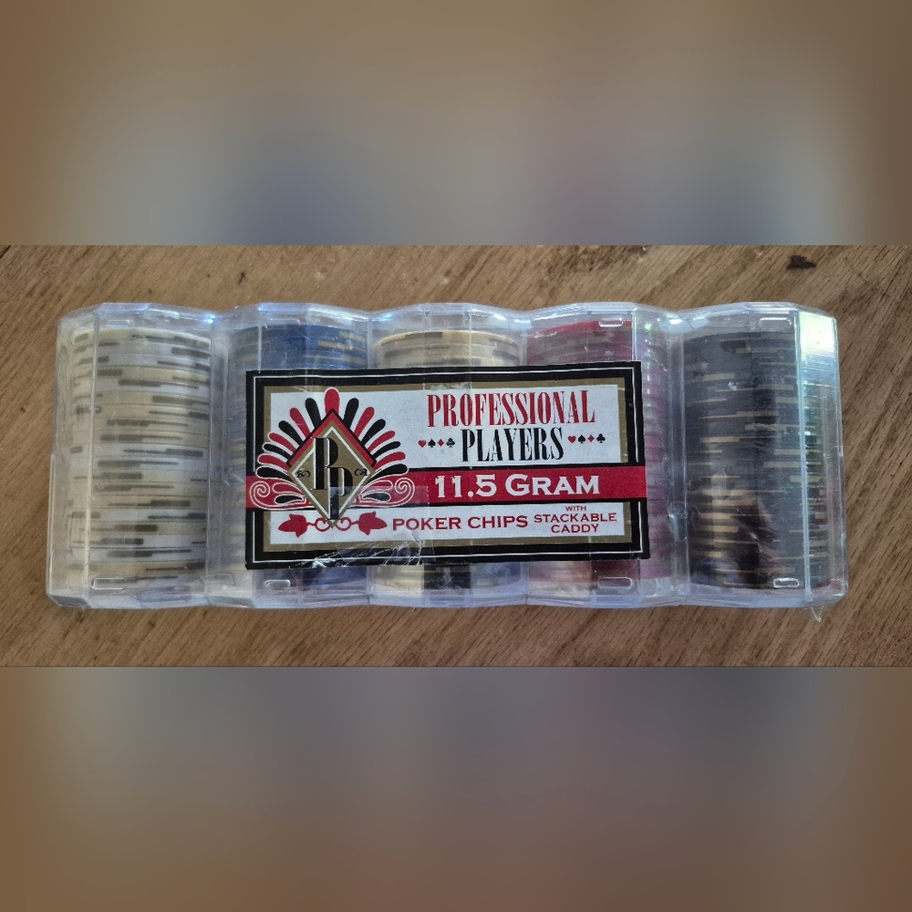 Professional Players 11.5 Gram Poker Chip Set - Black, White, Tan